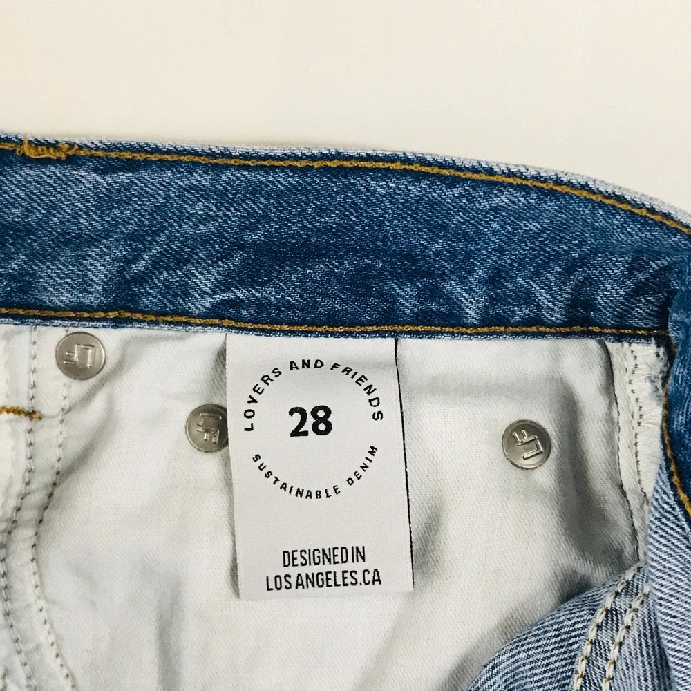 Lovers + Friends Women 28 Denim Shorts Blue Devon High Rise 90s Cut Off CC28